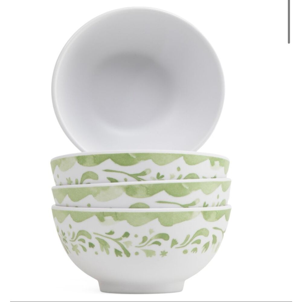 NWT BEACH TO BISTRO BY SIGRID OLSEN coupe 4.5 Green Melamine 4 Dip Bowls Set